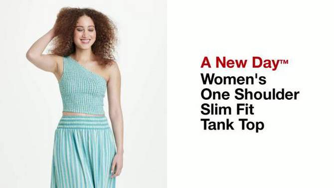 Women's One Shoulder Slim Fit Tank Top - A New Day™, 2 of 9, play video
