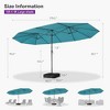 PURPLE LEAF 15ft Patio Market Umbrella and Base Double-Sided Rectangle Outdoor Table Sun Umbrellas with Crank - 3 of 4