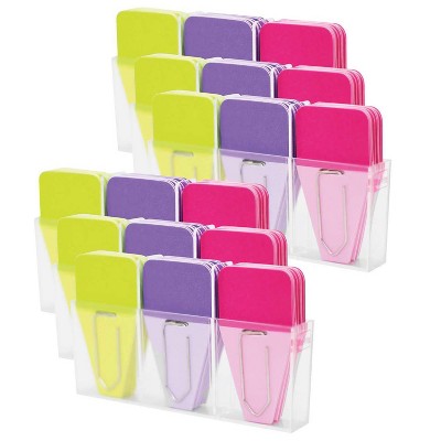 6pk 24 per Pack Solid Clip-Tabs Lime/Purple/Fuchsia - Clip-rite