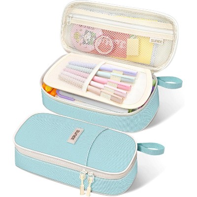 Paaaawaters Cute Pencil Case, Aesthetic Pen Pouch, Colored Large Pencil Bag with Zipper, Kawaii Stationery Storage and Organizer
