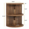 Resenkos Sofa Side End Table, End Table, Couch Table,3-Tier Half-Round End Table, Semi-circular Side Table for Living Room,Brown - 4 of 4