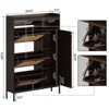 Rattan Shoe Cabinet with 3 Flip Drawers, 4-Tier Shoe Storage Cabinet for Entryway - 2 of 4