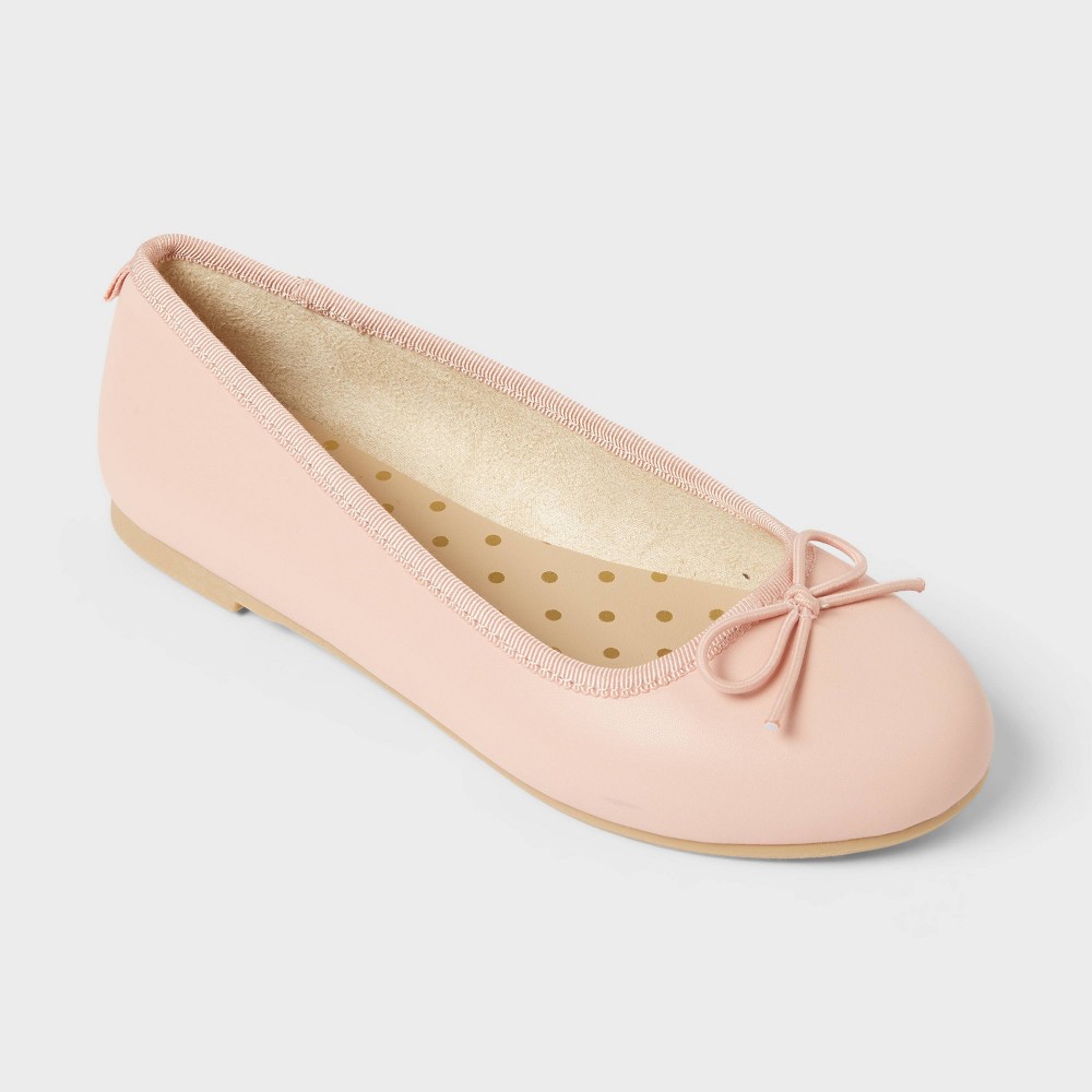 Kids' Diana Slip-On Ballet Flats - Cat & Jack™ Blush 5: Memory Foam Insole, Recycled PET Upper, Flocked Outsole