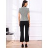 INSPIRE CHIC Women's Tweed Crew Neck Short Sleeve Button Down Office Work Peplum Blouses - 3 of 4