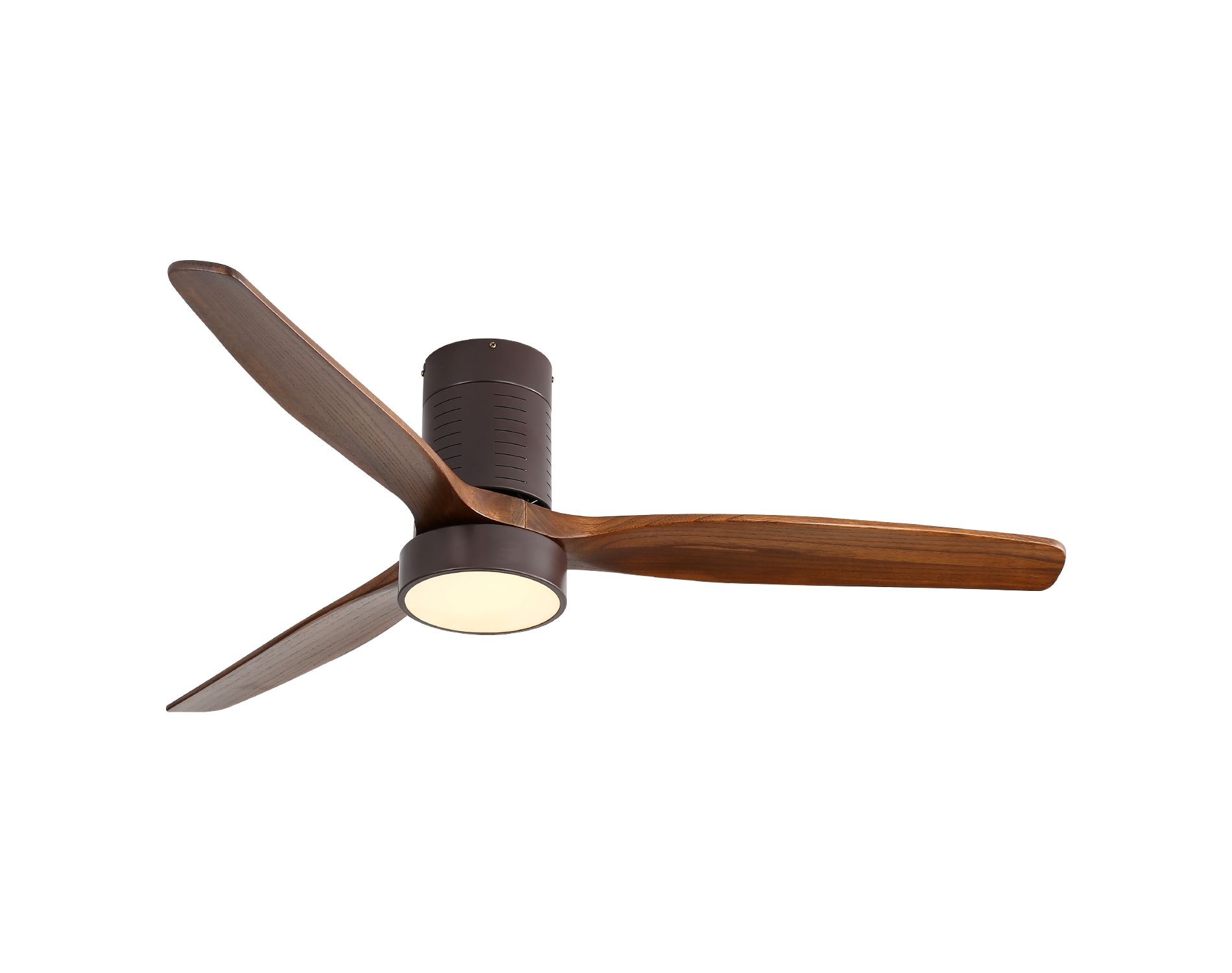 Sofucor 52'' Ceiling Fan with Solid Wood Fan Blades 6-Speed Silent Remote Control Black+Deep Brown