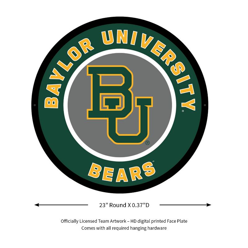 Evergreen Ultra-Thin Edgelight LED Wall Decor, Round, Baylor University- 23 x 23 Inches Made In USA, 2 of 7