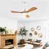 42 Inch Solid Wood Ceiling Fan With Remote And LED Light, Modern Farmhouse Ceiling Fan With Reversible DC Motor For Indoor Or Outdoor Use - 4 of 4