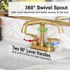 CASAINC Deck Mounted 3-Hole Double Handle Bathroom Faucet with Pop-Up Drain - 3 of 4
