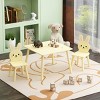 TopComfy Kids Table Sets Kids Table and Chair Set with 2 Bunny Chairs Wooden Activity Table Toddlers Learn for Playroom, Yellow, 23.62"*23.62"*17.32" - 2 of 4