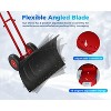 Snow Shovel, Heavy Duty 29" Snow Shovel with Double Rod, 2-Wheel Angled Blade Efficient Snow Removal,5 Level Adjustable Height Handle - 3 of 4