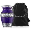 Reminded Small Cremation Keepsake Urns for Human Ashes, Set of 4 Silver Miniature Urns with Velvet Case and Bags - 4 of 4