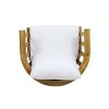 PAGED Outdoor Dining Chairs Contemporary Wood Patio Chairs with Arms, Upholstered Seat for Patio, Yard, Balcony - 3 of 4
