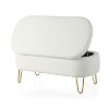 NicBex Modern 39.25" Oval Storage Bench with Metal Legs for Bedroom and Entryway - 4 of 4