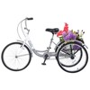 Aukfa 24" Adult Cruiser Trike With Large Rear Basket, Front And Rear Brakes and High-Strength Steel Frame, Unisex - 3 of 4