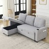 Racxily Linen L-Shaped Combo Sofa Sofa Bed with Pullout Bed, Reversible Sofas Bed, for Tight Spaces, Reversible Sleeper Combo Couch - 2 of 4