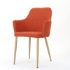 Set of 2 Mid-Century Modern Fabric Dining Chairs, Accent Side Chair, Leisure Chairs with Wood-Finish Metal Legs, Christopher Knight Home Armchair - 4 of 4