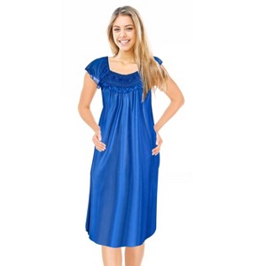 JEFFRICO Womens Short Sleeve Nightgowns Sleepwear Soft Pajama Dress Nightshirts - 1 of 4