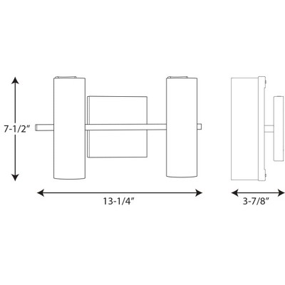 Brushed Nickel 2-Light LED Bath Vanity with Etched Glass Shades