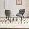 Lirago Luxury Velvet Dining Chair Two-Piece Set-Modern Minimalist Gray Design with High Rebound Cushion & Metal Frame - 4 of 4