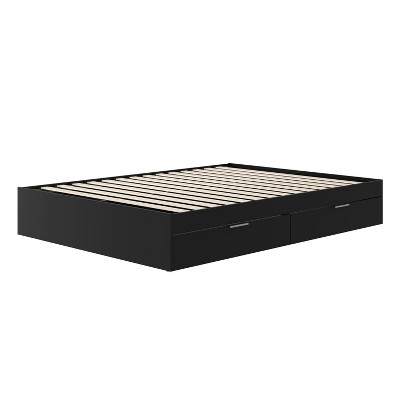 Black Full Captain's Bed with Storage Drawers