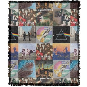 Pink Floyd Pink Floyd Album Covers Grid Pattern Blanket 50"x60" Woven Tapestry - 1 of 4