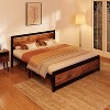 Vintage Industrial Bed Frame with Rustic Wood Headboard, 14" Underbed Storage, No Box Spring Needed, Easy Assembly - 2 of 4