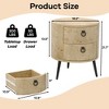 Round Side Table with Drawers Modern Night Stand with Storage Wooden Accent End Table Circle Bedside Table with Metal Legs for Living Room, Bedroom - 3 of 4