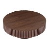 39.37'' Wooden Round Coffee Table for Living Room, Modern Handcraft Drum Design - Maison Boucle - 4 of 4
