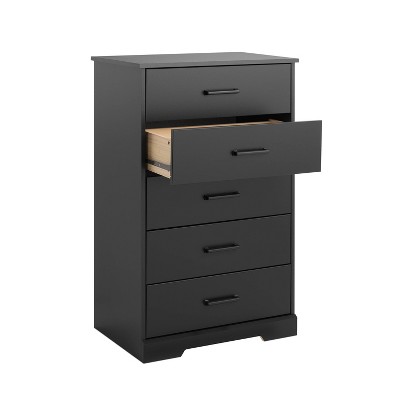 Black Farmhouse Vertical 5-Drawer Dresser