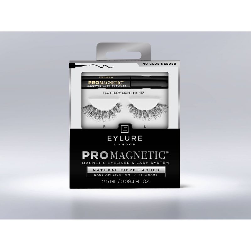 Eylure ProMagnetic Natural Fiber False Eyelashes - No.117 - Black - 1pr, 4 of 10
