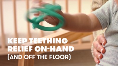 Teal Silicone Baby Teether with Bar Handle