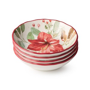 Certified International (Set of 4) 28oz Winter Blooms Soup Bowls - 1 of 4
