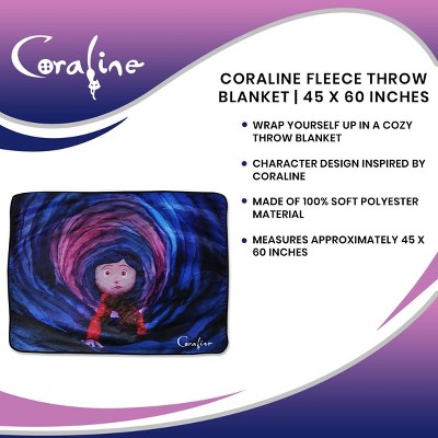 Coraline Fleece Throw Blanket with Sherpa Lining, 45 x 60 Inches