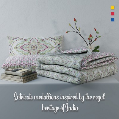 Color Sense 100% Cotton Percale Printed 3-Piece Duvet Cover Set