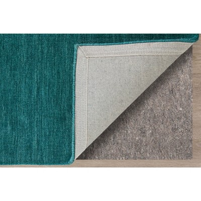 Luna Teal Wool 8' Round Hand-Knotted Easy Care Area Rug