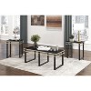 Vynxaria Series 19.5 in. Black Square Glass End Table with Tempered Glass Top and Metal Frame - 2 of 4