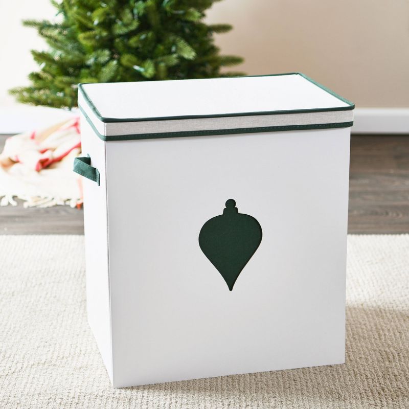 Household Essentials Ornament Storage Chest with 48 Pockets Green, 4 of 14