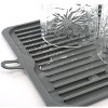 Norpro 18.5" x 8" Silicone Dish Drying Drain Mat - Grey - 3 of 4