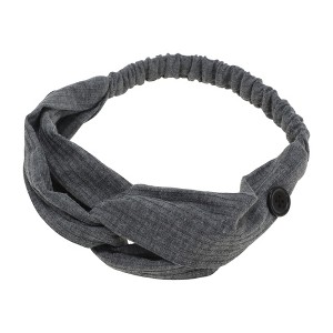 Unique Bargains Women's Button Stripe Elastic Headwrap 1 Pc - 1 of 4