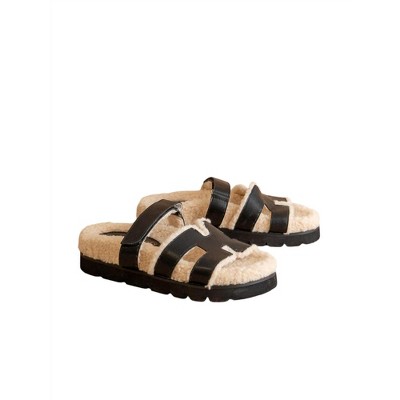 Women's Wo's Alpine Faux Shearling Sandals - OASIS SOCIETY