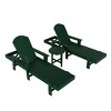 WestinTrends Dylan 3 Piece Adirondack Poly Reclining Chaise Lounge With Arms - 3 of 4