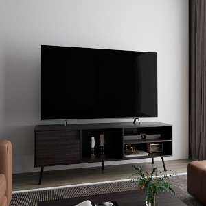 63" FSC Certified Engineered Wood TV Stand with 1 Door and 3 Shelves for Media Storage for Living Room and Bedroom - 1 of 4