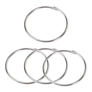 Unique Bargains Home Office Metal Loose Leaf Binder Rings Book Rings Key Ring 3.1 Inch Inner Dia 4 Pcs - 1 of 4