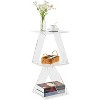 3 Tier Acrylic Ladder Bookcase, Clear Wall Mounted Bookcase,Multi-purpose Bookcase for Living Room, Bedroom, Office - 3 of 4