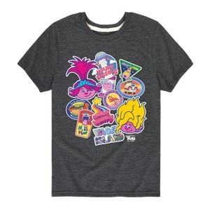 Boys' - Trolls - Road Trip Stickers Viva and Poppy Short Sleeve Graphic T-Shirt - 1 of 4