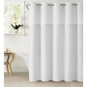 Bahamas Shower Curtain with Liner White - Hookless