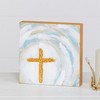 Transpac Wood Block with Cross Handpainted He Is Home Decorations Easter - 2 of 2