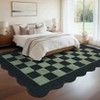 Machine Washable Geometric Checkered Living Room Rugs, Ultra Thin Non Slip Bedroom Carpet, Large Stain Resistant Dining Room Rugs - 4 of 4