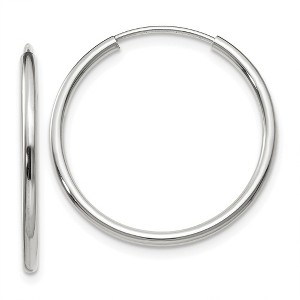 Black Bow Jewelry 1.5mm, 14k White Gold Endless Hoop Earrings, 22mm (7/8 Inch) - 1 of 4