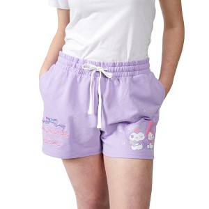 Hello Kitty & Friends Kuromi & My Melody Women's Lavender Sweat Shorts - 1 of 3
